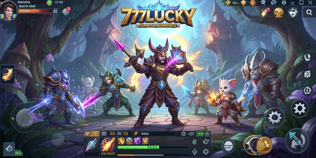 Tangkapan layar 777LUCKY yang menunjukkan aksi gameplay MMORPG yang seru.