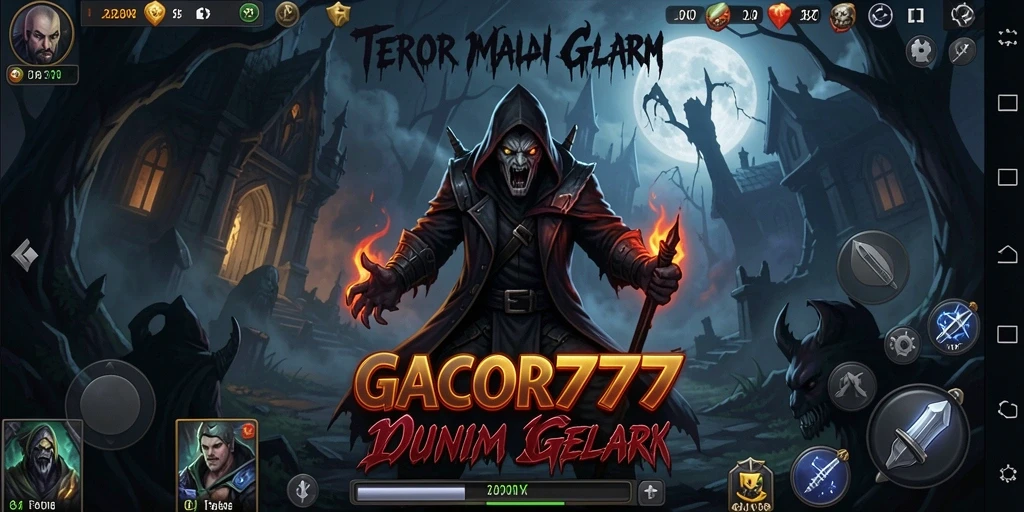 Screenshot menampilkan gameplay menyeramkan GACOR777 dengan suasana gelap.