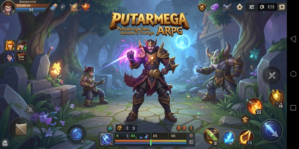 Tampilan aksi seru dari gameplay PUTARMEGA dalam atmosfer ARPG.
