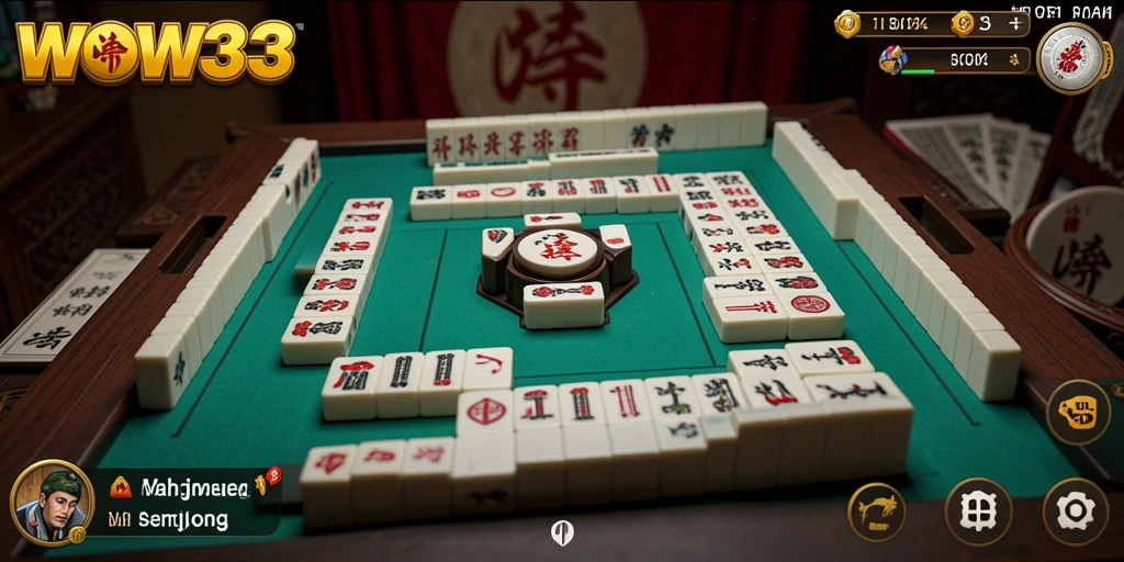 Tampilan menarik dari gameplay Mahjong di WOW33.